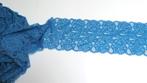 5918) elastische kant blauw 17cm breed, Hobby & Loisirs créatifs, Tissus & Chiffons, Bleu, Dentelle, Enlèvement ou Envoi, 30 à 200 cm