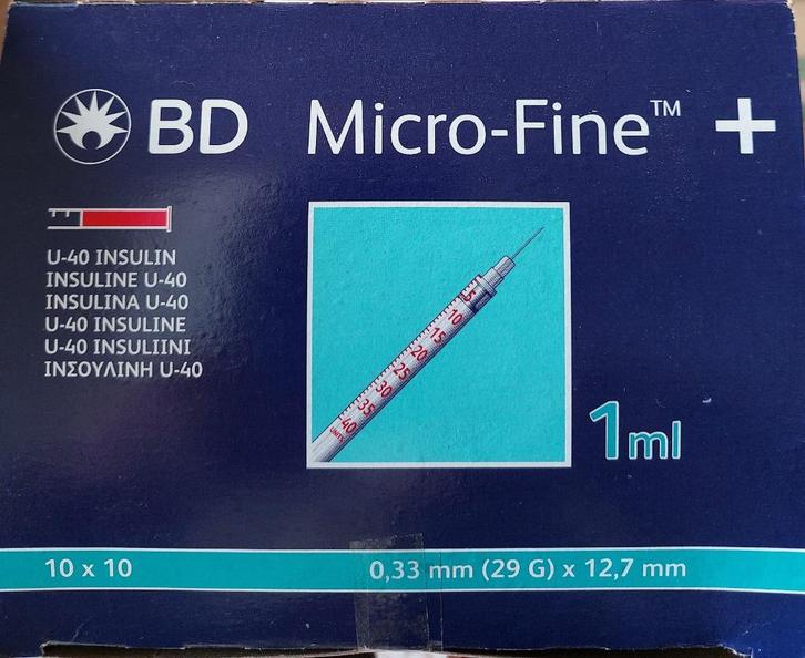 MICROFIJNE 40-UI INSULINESPUITEN VAN 90 BD VOOR HONDEN EN C, Dieren en Toebehoren, Katten-accessoires, Nieuw, Ophalen