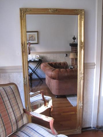 Zeer Chique!! Old-Gold "Facet" 183x83 Unieke "Barok" Spiegel beschikbaar voor biedingen