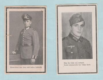 WW2 / 2 souvenirs mortuaires , soldats allemands