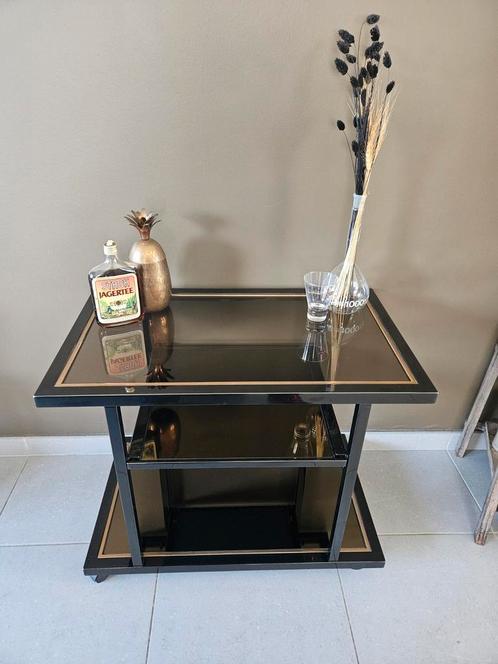 Vintage Bar Trolley 23karat verguld by Roger Vanhevel, 1970s, Antiek en Kunst, Kunst | Designobjecten, Ophalen