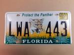 USA, Florida: "Protect the Panther" echte speciale nummerpla, Verzamelen, Overige Verzamelen, Ophalen of Verzenden, Zo goed als nieuw