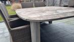 Houten tuintafel 176 x 176 cm + 4 stoelen, Ophalen, Gebruikt, Vierkant, Hout