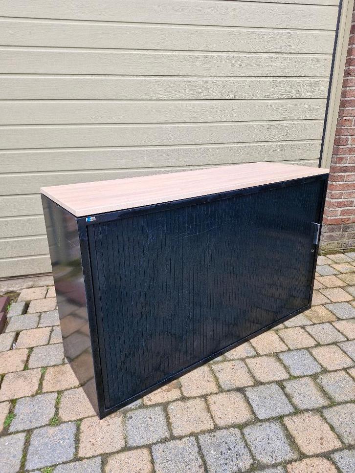 Zwarte Roldeurkast -  Lista - te koop!, Huis en Inrichting, Kasten | Overige, Gebruikt, Ophalen