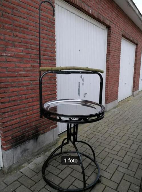 Papegaaienstaander, Dieren en Toebehoren, Vogels | Hokken en Kooien, Zo goed als nieuw, Overige typen, Metaal, Ophalen