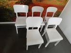 5 houten stoelen, Ophalen, Gebruikt, Wit