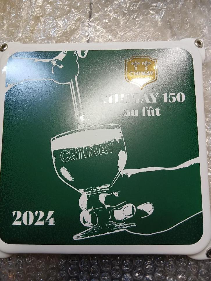 Plaque émaillé  Chimay 150, Verzamelen, Merken en Reclamevoorwerpen, Nieuw, Reclamebord, Ophalen of Verzenden