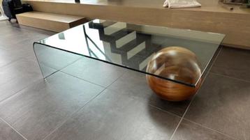 Salontafel modern design glas en hout beschikbaar voor biedingen