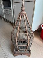 een vintage vogelkooi van hout en metaal, Dieren en Toebehoren, Verzenden, Gebruikt, Hout, Vogelkooi