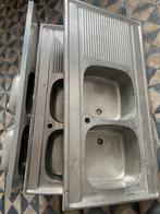 Évier cuisine double bac - inox, Enlèvement, Utilisé