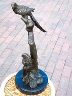 perroquet (2) sur tronc en bronze signé, MILO, Enlèvement ou Envoi, Bronze