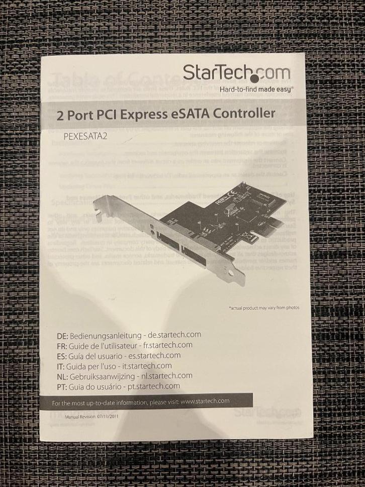 PEXESATA2 - 2 Port PCI Express eSATA Controller - Nieuw, Computers en Software, Harde schijven, Zo goed als nieuw, Desktop, Intern