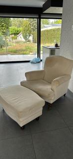 Lounge zetel met poef, Huis en Inrichting, Ophalen, Gebruikt, Eenpersoons, Hout