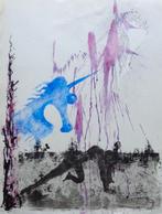 JAN VAERTEN / EENHOORN / ORIGINEEL WERK / 39x30cm / SIG, Ophalen of Verzenden