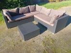 Loungeset met bijhorende kussens en tafel, Tuin en Terras, Ophalen of Verzenden, Zo goed als nieuw