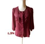 (53)- chemisier femme t.38 bordeaux - atmosphere -, Maat 38/40 (M), Atmosphere, Ophalen of Verzenden, Zo goed als nieuw