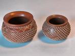 Set van 2 terracotta potjes, macramé, Tuin en Terras, Bloempotten, Ophalen of Verzenden, Terracotta