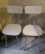 vintage stoelen Formica uit de jaren 60 - 70, Huis en Inrichting, Ophalen, Grijs, Twee