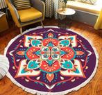 Vintage katoenen tapijt wasbaar rond kleed 100CM abstract, Huis en Inrichting, Stoffering | Tapijten en Vloerkleden, Rond, Nieuw