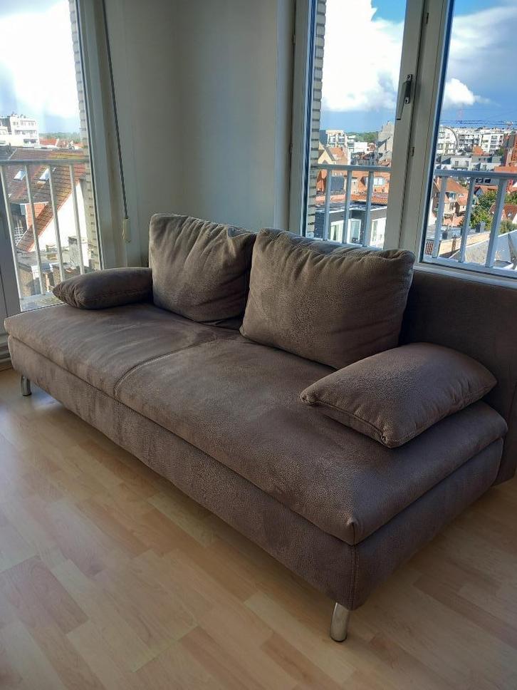 2-persoons zetelbed, Huis en Inrichting, Zetels | Zetels, Gebruikt, Rechte bank, Tweepersoons, 150 tot 200 cm, 75 tot 100 cm, Stof