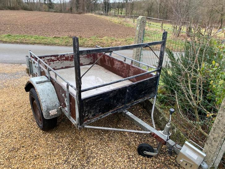 Aanhangwagen 1m60 op 1m20 enkel asser ongeremd 750kg, Auto diversen, Aanhangers en Bagagewagens, Gebruikt, Ophalen
