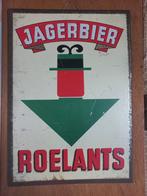 Blikken reclamebord Jagerbier Roelants 1950, Ophalen of Verzenden, Zo goed als nieuw, Reclamebord