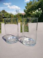 2 prachtige grote stevige cilinder vazen : samen 20 euro, Ophalen, Overige kleuren, Minder dan 50 cm, Glas