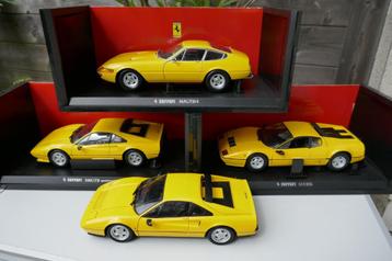 4x gele Kyosho Ferrari 1/18 beschikbaar voor biedingen