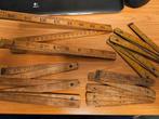 4 antieke houten meetlatten, Verzamelen, Pennenverzamelingen, Gebruikt, Ophalen of Verzenden