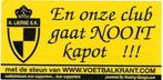lierse sk - sticker onze club gaat nooit kapot !!!, Ophalen of Verzenden