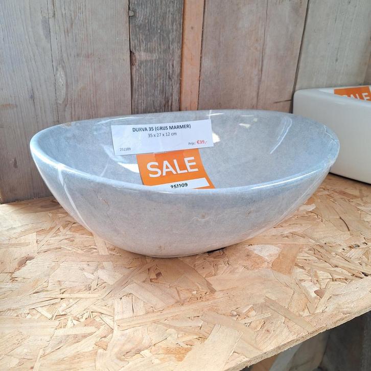 OP=OP Waskom grijs marmerlook 35 x 27 x 12 cm Durva 35, Maison & Meubles, Accessoires pour la Maison | Autre, Neuf, Enlèvement ou Envoi