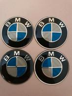 Set van 4 x 45 mm Bmw stickers blauw wit of blauw wit carbon, Auto diversen, Autostickers, Ophalen of Verzenden