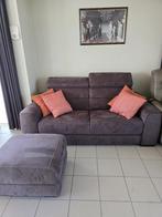 2 persoons zetel en poef, Huis en Inrichting, Zetels | Zetels, Ophalen, Tweepersoons, Zo goed als nieuw, Rechte bank
