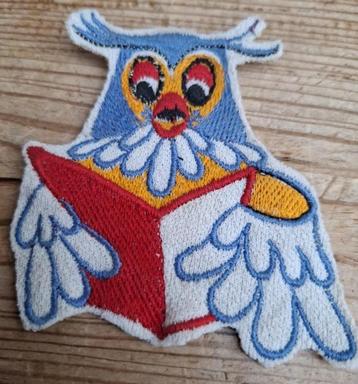 Vintage naaiembleem Fabeltjeskrant, Meneer de uil beschikbaar voor biedingen