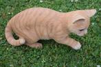 Superbe chat roux tigré en polyrésine de grande qualité, Animal, Enlèvement ou Envoi, Neuf