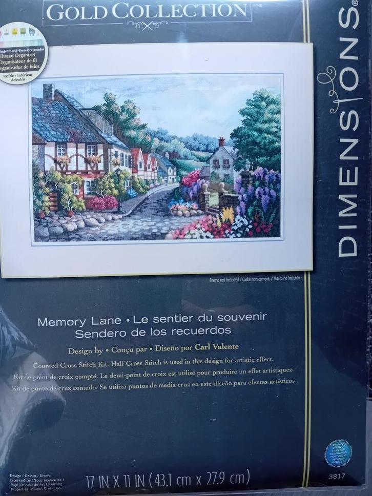 Borduurpakket Memory Lane van Dimensions Gold, Hobby en Vrije tijd, Borduren en Borduurmachines, Nieuw, Borduurpakket, Verzenden