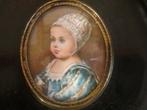 Antiek handgeschilderd miniatuur portret baby /13, Antiek en Kunst, Verzenden
