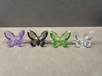Swarovski Set van 4 vlinder Peridot, Satin, Amethyst, Helder beschikbaar voor biedingen