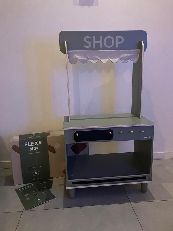 Speelwinkel en café - hout - FLEXA play, Enfants & Bébés, Jouets | Jouets en bois, Comme neuf, Meuble ou Kitchenette, Enlèvement