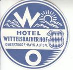 Bagagelabel Hotel Wittelbacherhof (Beieren), Zo goed als nieuw, 1940 tot 1960, Prent, Buitenland