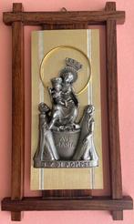 OLV VAN POMPEI - mooi tinnen kersenhouten frame, Antiek en Kunst, Ophalen of Verzenden