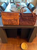 Vintage handtassen van jaren 70 Mont-Abur, Handtassen en Accessoires, Tassen | Damestassen, Ophalen of Verzenden, Gebruikt, Bruin