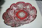 Coupe Val Saint Lambert cristal doublé rouge, taille riche, Antiquités & Art, Enlèvement ou Envoi