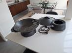 Electrische wok met fonduestel en diverse accessoires., Enlèvement, Utilisé, Aluminium, Wok