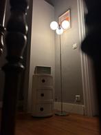 Vintage chromen vloerlamp met 3 opaline glazen bollen – ’90, Ophalen, Zo goed als nieuw, Glas, Space age