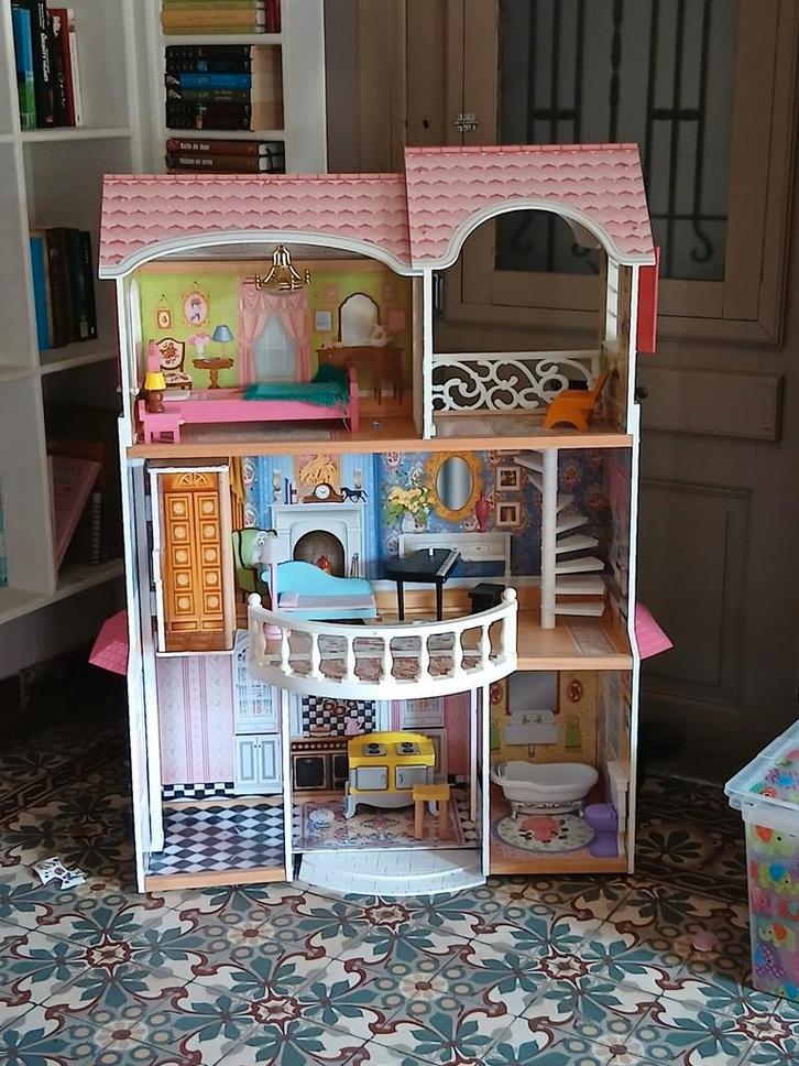 Houten Poppenhuis kidkraft, Kinderen en Baby's, Speelgoed | Poppenhuizen, Gebruikt, Poppenhuis, Ophalen