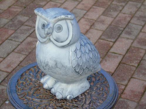 Gepatineerde stenen uil, XL-model., Tuin en Terras, Tuinwanddecoratie, Nieuw, Ophalen