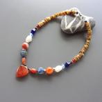 Mignon collier pour femme avec pendentif coeur en cornaline, Enlèvement ou Envoi, Avec pendentif, Neuf, Orange