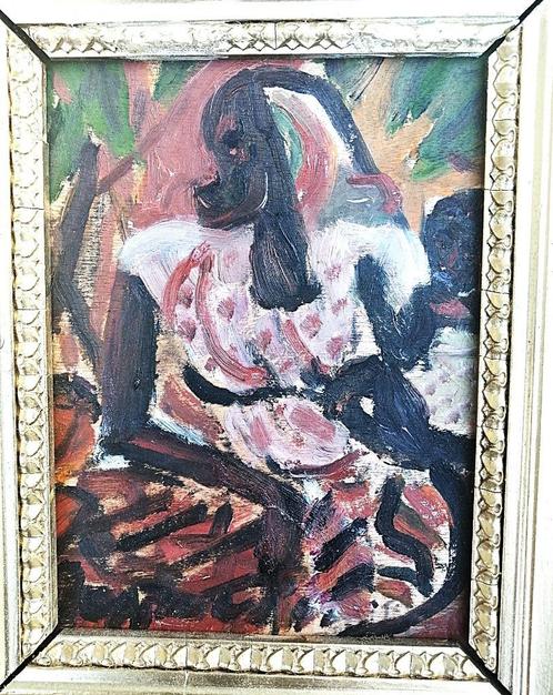 Jespers ' 51"" Moeder met kind '' olieverf op paneel, Antiek en Kunst, Kunst | Schilderijen | Klassiek, Verzenden