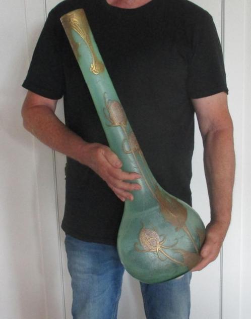 Museumstuk : art nouveau Legras Montjoye vaas distels 72 cm, Antiek en Kunst, Antiek | Glaswerk en Kristal, Ophalen
